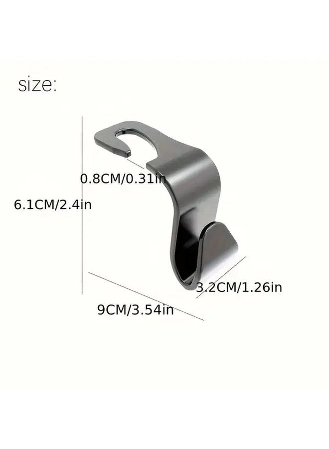Black 2pcs Heavy Duty Car Seat Back Hooks Multi Functional Storage Clips Vehicle Organizer - Image 2