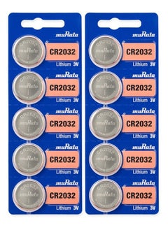 muRATA CR2032 Lithium 3V Coin Cell 10 Batteries Made in Japan 