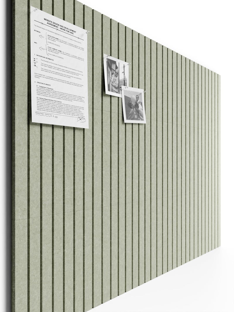 Bumusty Large Felt Notice Board 48" x 36" Cork Board Alternative-12 Pack with 70 Safe Removable Adhesive Tabs, Cork Boards for Walls for Home Office Classroom Pin Board-Sage - Image 1