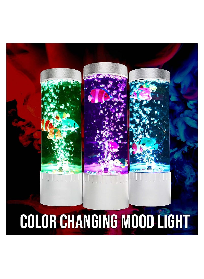 LED Mini Colour Changing Aquarium Light With Desktop Bubble Fish Lamp  Relaxing Tank With Bubbles Mood Soothing And  Calming Sensory Tubes With Floating Jelly Fish And Sea Horse - Image 4