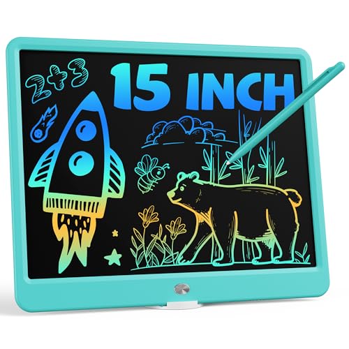 Bravokids 15 Inch LCD Writing Tablet for 3 Year Olds  Electronic Drawing Pad and Doodle Board as Educational Birthday Gifts for Girls and Boys Blue - Image 1