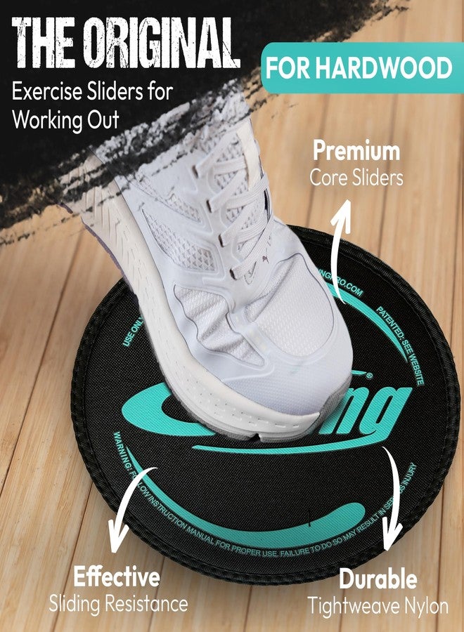 Gliding Discs for Working Out - Exercise Sliders for Hardwood Floors 1 Pair Black, Authentic Workout Sliders Disc for Full Body Resistance Workout, Includes 4 Streaming Video Workouts - Image 2