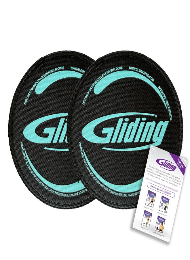 Gliding Discs for Working Out - Exercise Sliders for Hardwood Floors 1 Pair Black, Authentic Workout Sliders Disc for Full Body Resistance Workout, Includes 4 Streaming Video Workouts - Image 1