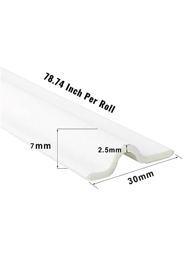 مزاجك شريط عازل للطقس مقاس 78.74 بوصة، شريط عازل ذاتي اللصق للنافذة، سدادة رغوية لفجوة النافذة، شريط عازل للصوت للشتاء للنوافذ والأبواب (أبيض) - Image 3