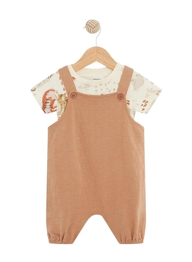 أطفال وأكثر Babies & More Newborn Boys Multicolor Dungarees