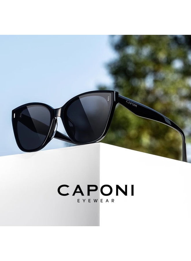 Caponi Polarized Sungl For Women, Driving Sungl, Uv Protection, High-end Look, Face-slimming Effect - Image 3