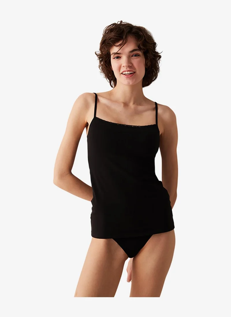 بنتي Women Camisole Cup Top Black