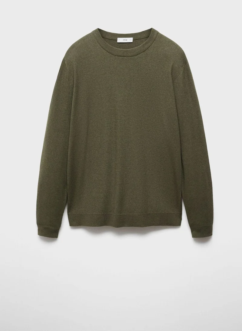 Mango Man Structured Crew Neck Sweater