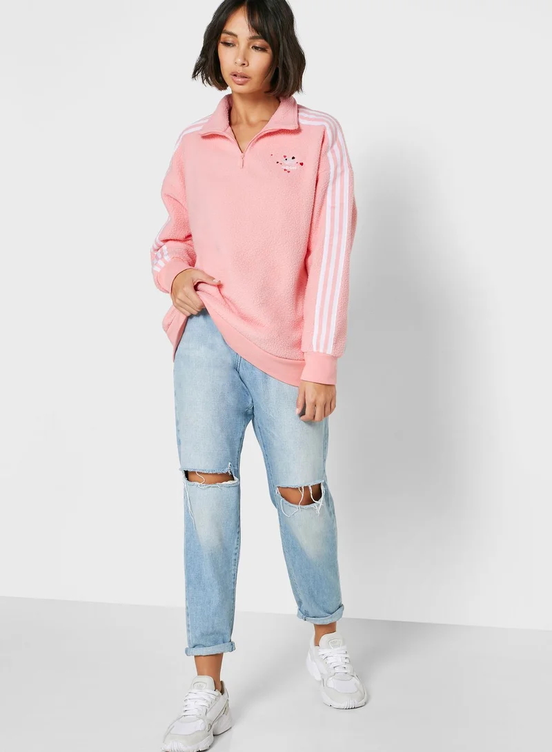 adidas Originals Logo 3 Stripe Sweatshirt