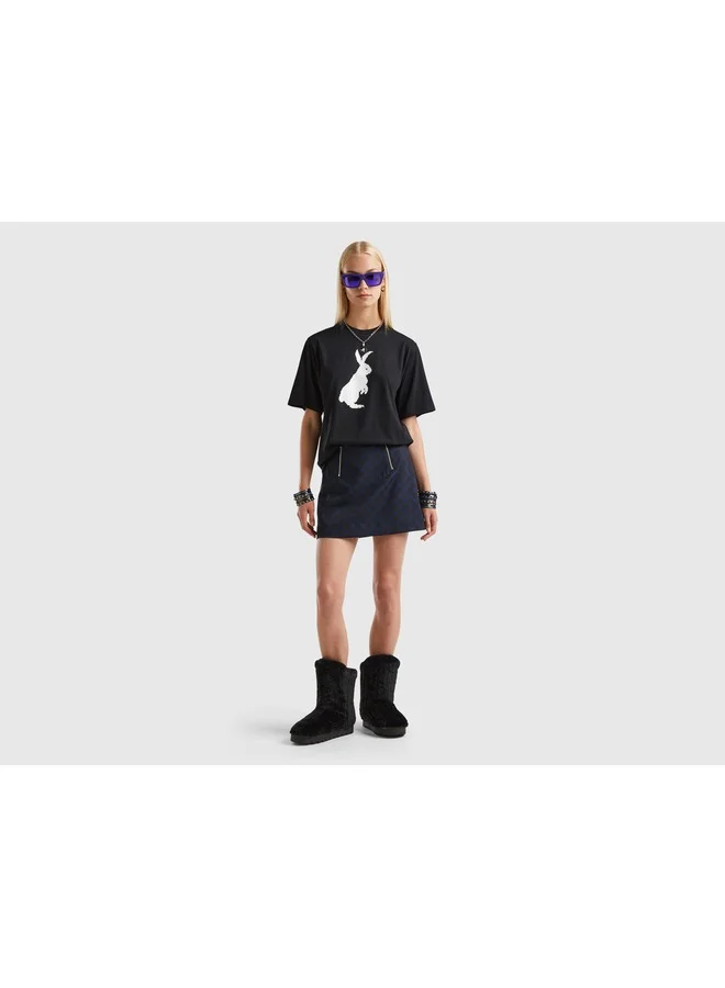 UNITED COLORS OF BENETTON T-Shirt With Bunny Print