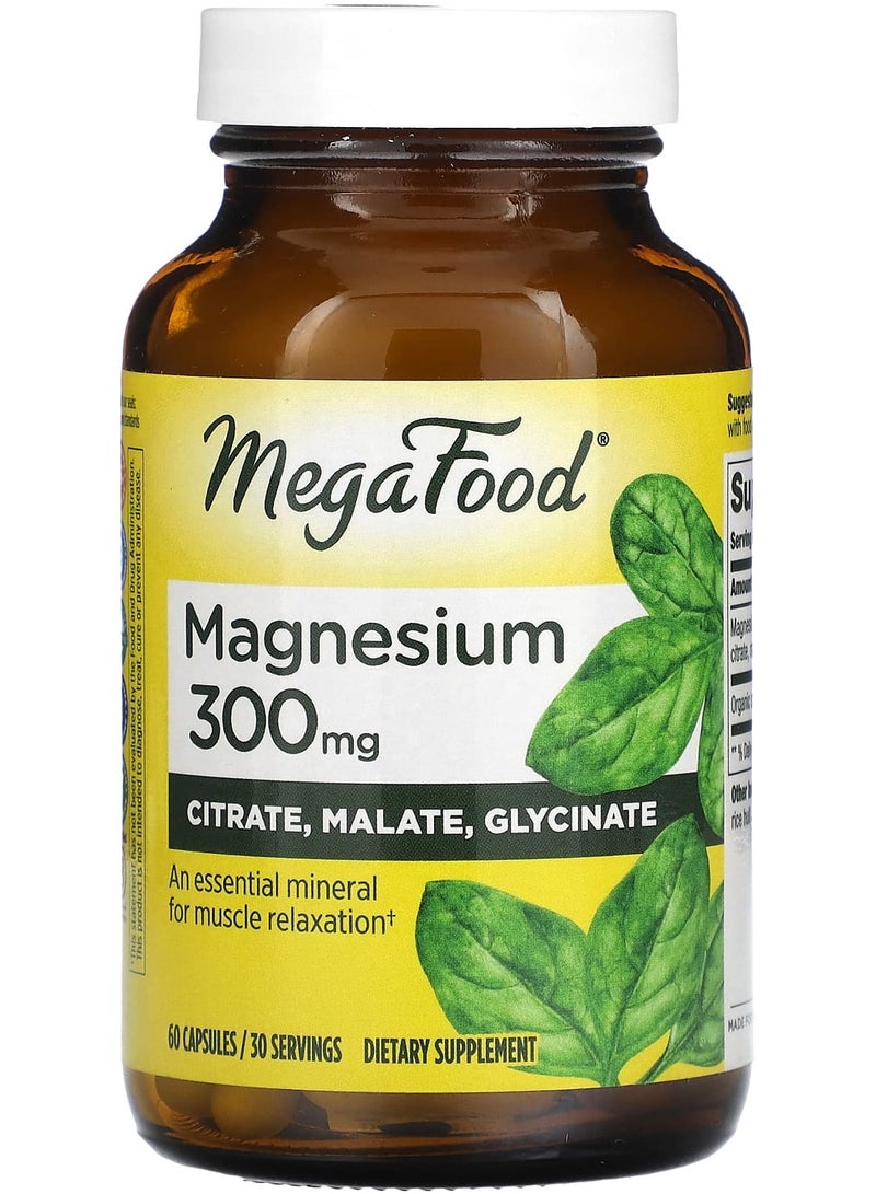 MegaFood مغنيسيوم، 300 ملغ، 60 كبسولة