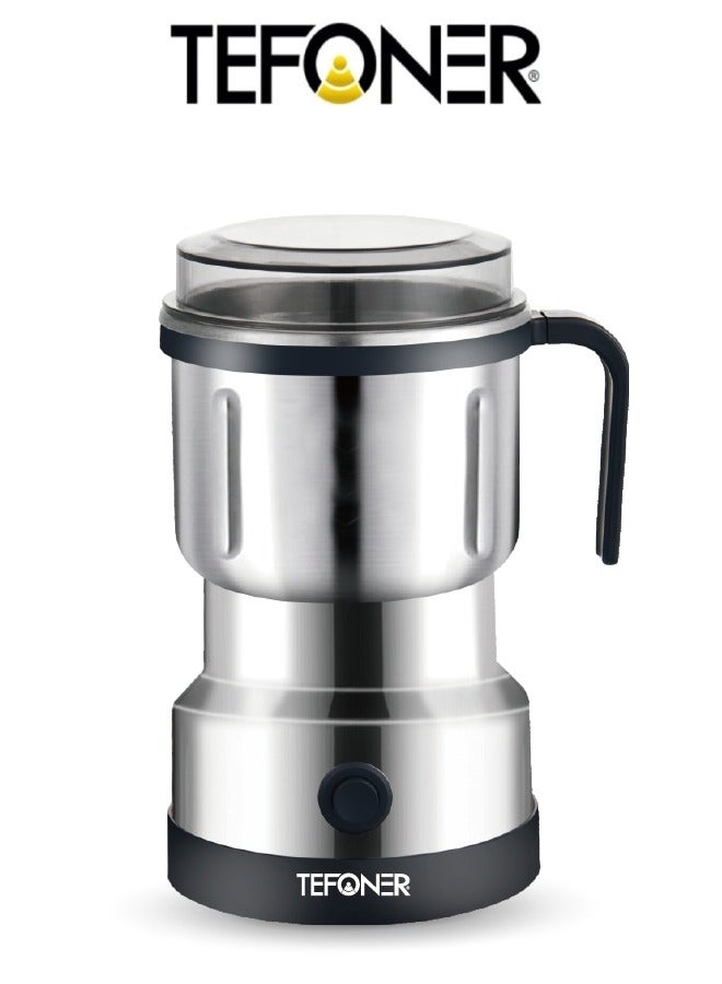 تيفونر مطحنة قهوة v60 كهربائية بسعة كبيرة 800ML. طاحونة قهوة v60 قوية وسهلة الاستخدام. طاحونه قهوه كهربائيه فولاذية مناسبة للقهوة متعددة استخدامات. مطحنة بن بقوة 600 واط. طحانات قهوه بتصميم انيق ومناسب. - Image 1