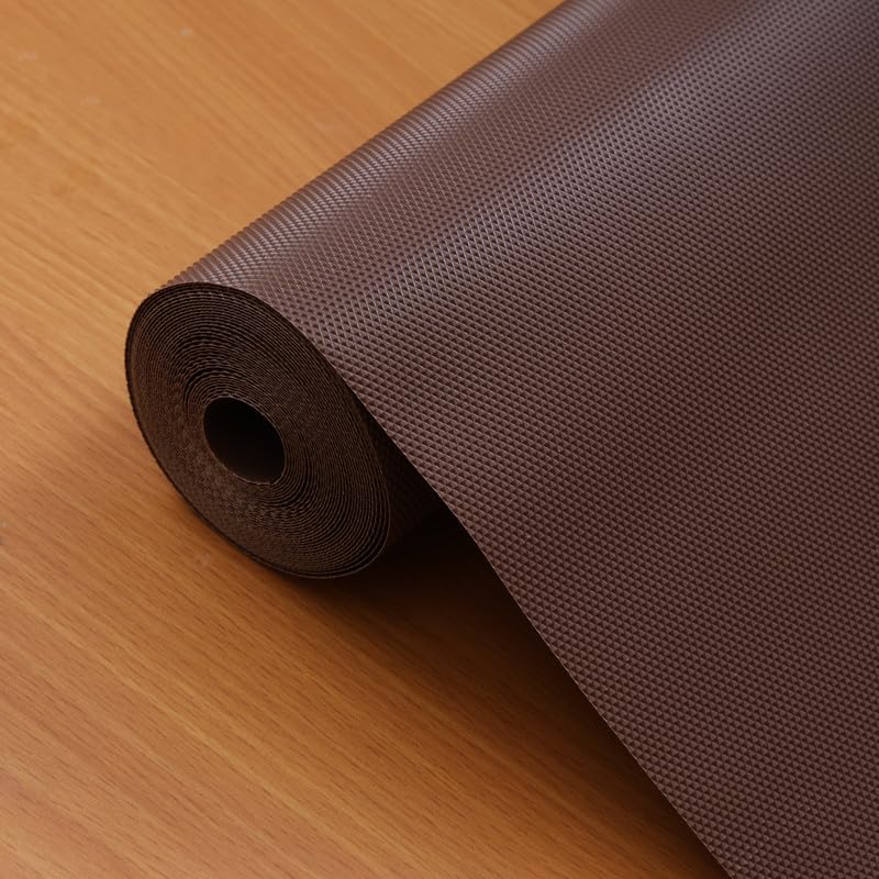 Easy Home EASYHOME Multipurpose EVA Anti-Slip Mat (60cm x 5 Meter, Brown) – Waterproof, Washable Shelf Liner Roll Sheet for Kitchen, Bathroom, Drawers, Cabinets, Fridge & Table Mat - Image 1