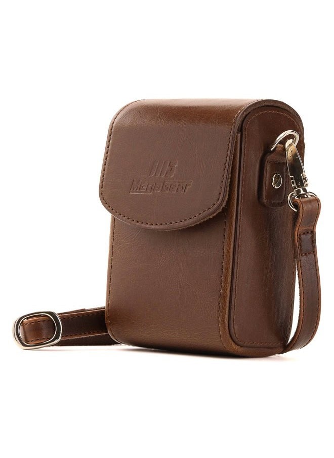 MegaGear Leather Camera Case with Strap Compatible with Canon PowerShot G7 X Mark III, G7 X Mark II, G7 X,Dark Brown  - Image 1