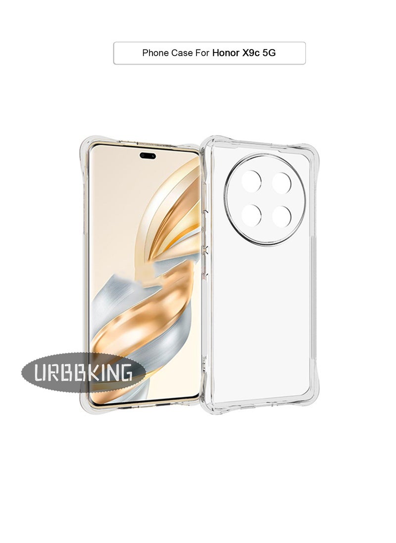URBBKING Four Corners TPU Shock-Absorption Flexible Cell Phone Case Cover For Honor X9c 5G Clear  - Image 1