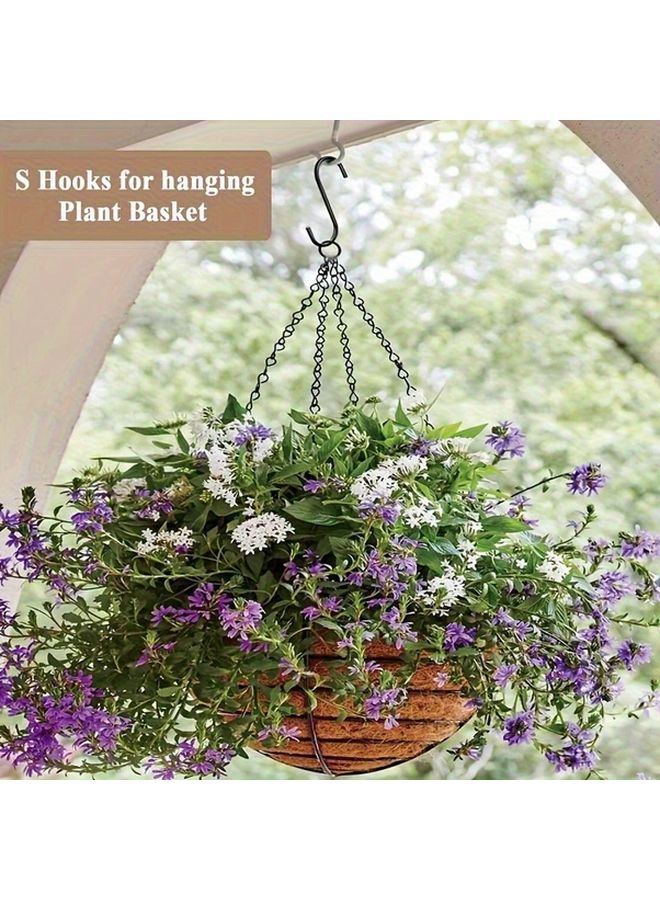 30 قطعة من خطافات S السوداء متينة مقاومة للانزلاق توفر مساحة للمطبخ والحديقة وخزانة الملابس - Image 5