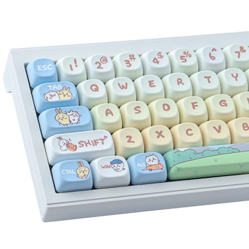 TYRIXKI PBT Keycaps 145 Keys MOA Profile Cute Keycap Dye-Sublimation Kawaii Anime Keycaps for Cherry Gateron MX Switches Mechanical Keyboards - Image 1