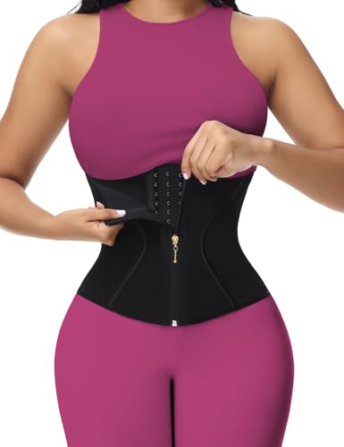 SHAPSHE Short Torso Waist Trainer for Women Corset Waist Cincher Shapewear Tummy Control Workout Snatching Hourglass Body Shaper Mini Small Black M - Image 1