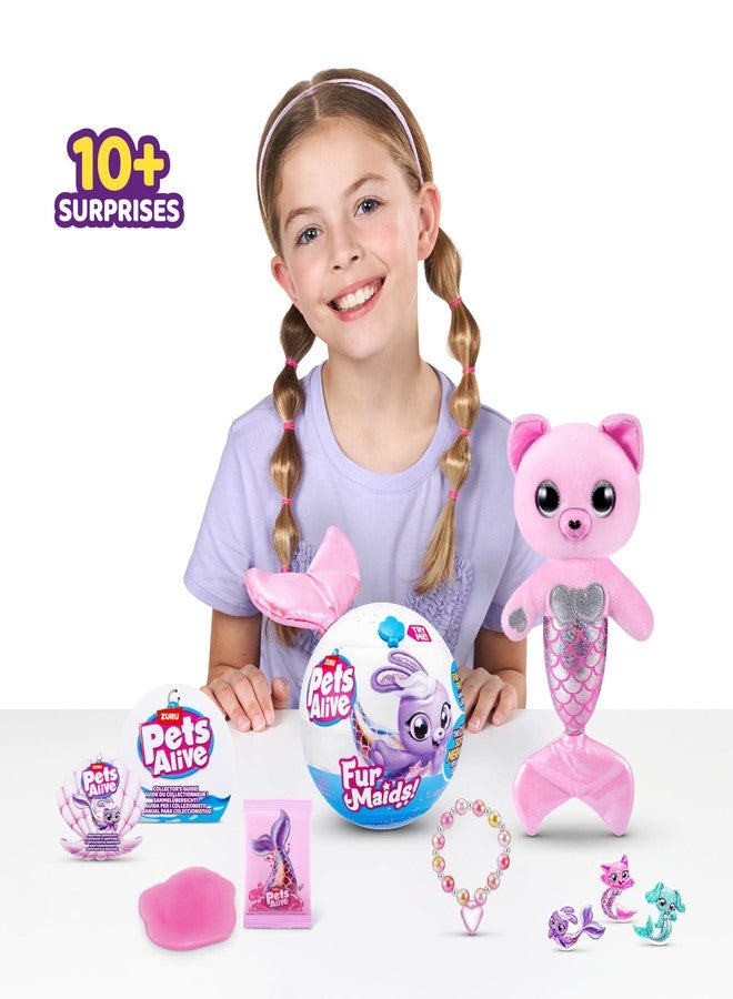 Pets Alive Furmaids by ZURU Mermaid Plush Interactive Lights Sounds Girls Toy (Pink Kitten) - Image 5