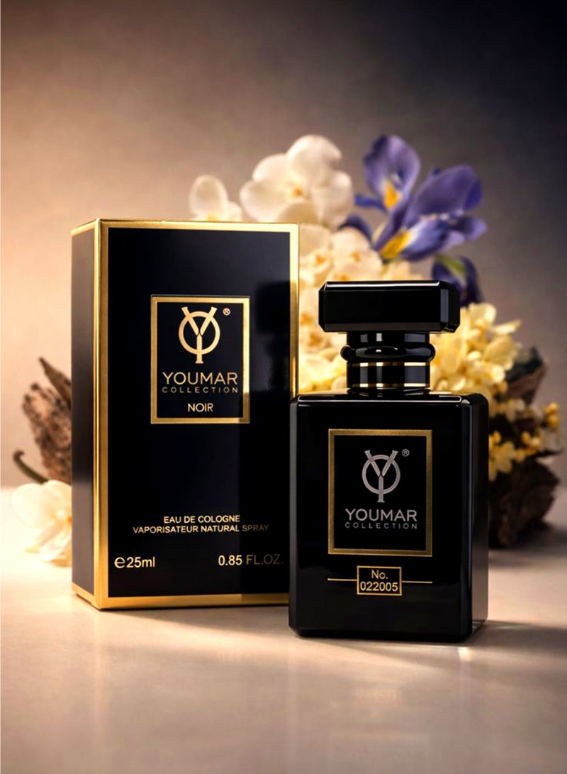 يومار عطر أنيق للنساء من مجموعة يومار نوار رقم 2005، 25 مل | أفضل عطر للنساء بنفحات الفانيليا والورد والأناقة الشرقية | عطر يدوم طويلاً للنساء - Image 1