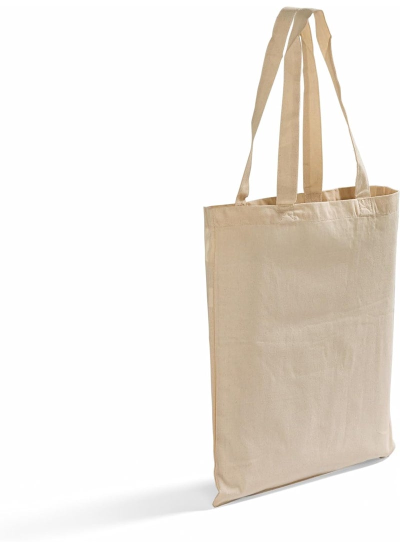 TBF TBF 24 Pack Wholesale Cotton Canvas Tote Bags 15 x 16 Inches Natural Color 6 oz Blank Bulk Reusable Shopping Bags with Handles  - Image 3