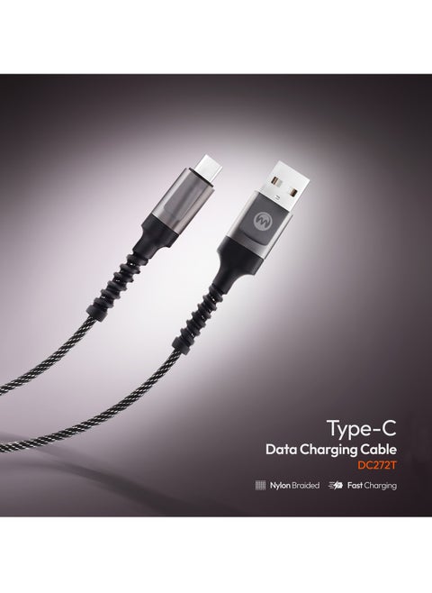 5V 2A Type-C Data Charging Cable 1 Meter – Nylon Braided, Fast Charging, High-Speed Data Transfer, Overcurrent & Short Circuit Protection, Compatible with Smartphones, Power Banks, DC272T