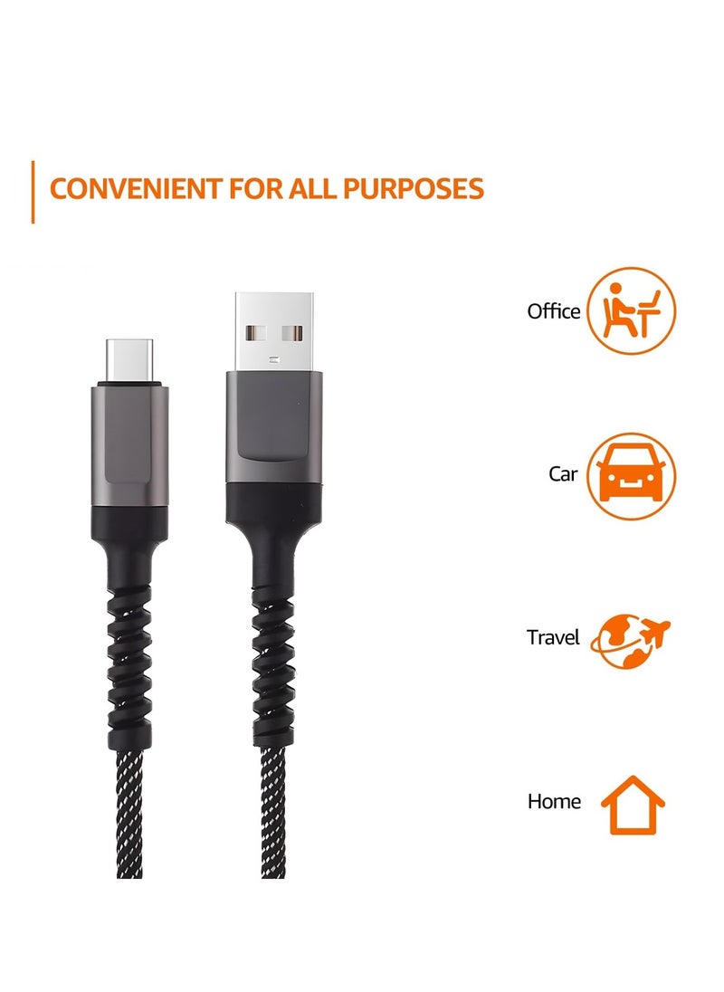 Generic - 5V 2A Type-C Data Charging Cable 1 Meter – Nylon Braided, Fast Charging, High-Speed Data Transfer, Overcurrent & Short Circuit Protection, Compatible with Smartphones, Power Banks, DC272T - Image 1
