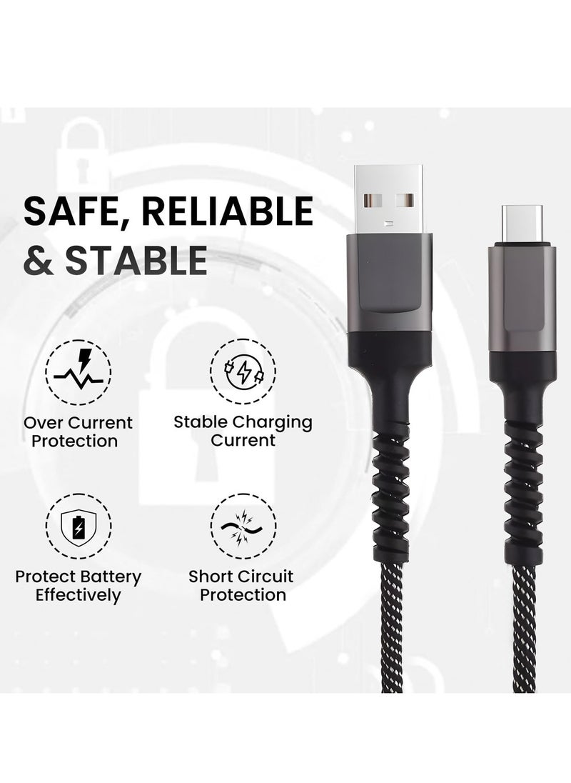 Generic - 5V 2A Type-C Data Charging Cable 1 Meter – Nylon Braided, Fast Charging, High-Speed Data Transfer, Overcurrent & Short Circuit Protection, Compatible with Smartphones, Power Banks, DC272T - Image 1
