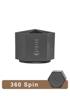 Superme 360 Rotating Desk Organizer Pen Holder Desktop Hexagon Pencil Pot Large Capacity Stationery, Black  - Image 1