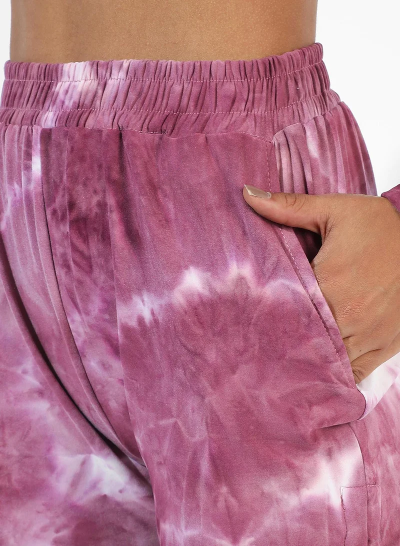 PINACOLADA Women's Garnet Pink Tie-Dye Co-Ord Set