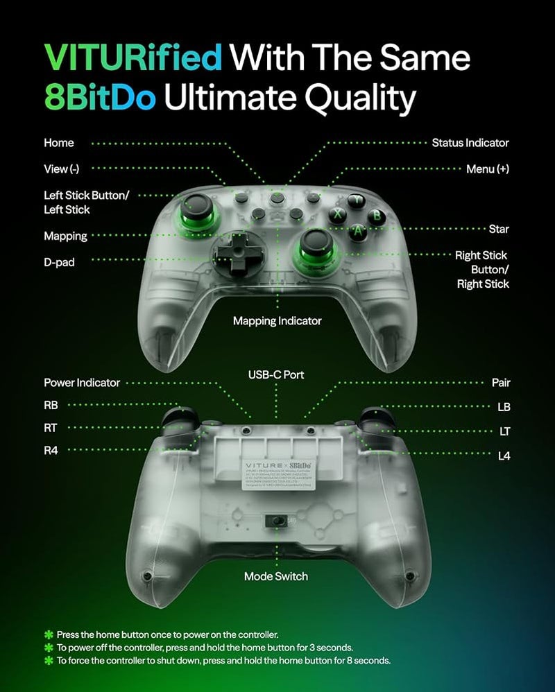 VITURE × 8BitDo Ultimate 2C 3-Mode Wireless Gaming Controller - Image 3