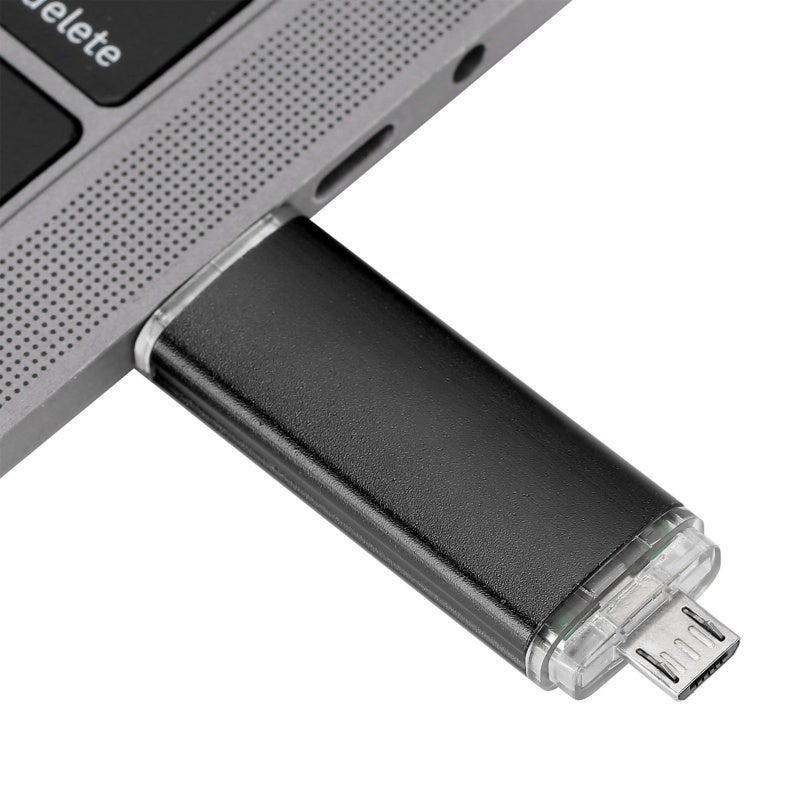 فتحة ذاكرة OTG 2 في 1 من سبائك الألومنيوم - محرك فلاش USB للنقل السريع للبيانات - متوافق مع أنظمة متعددة تخزين هاتف محمول لأجهزة Windows OS X Linux Android - Image 4
