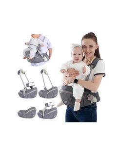 Excefore Baby Carrier with Hip Seat, Baby Carrier Newborn to Toddler, Adjustable Baby Holder Carrier, Ergonomic Carrier, Soft Baby Holder Carrier for 8-45lb, 0-36 Months (Gray)  - Image 1