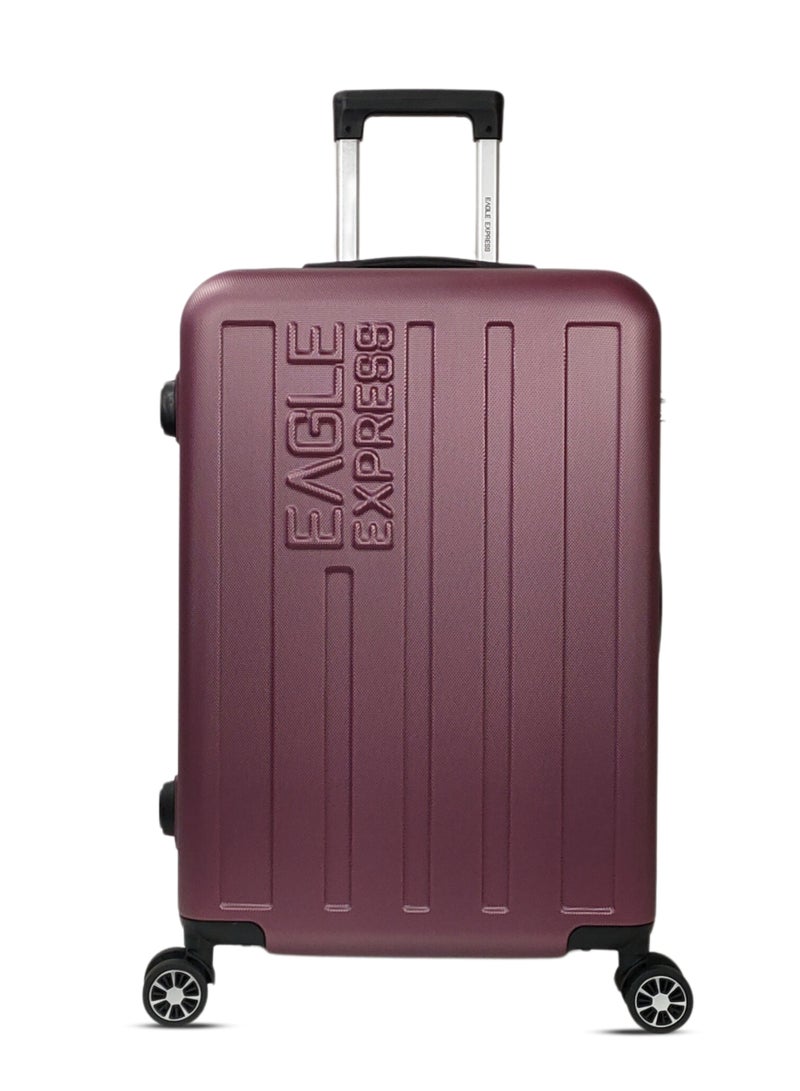 Eagle Express Venture 3-Piece ABS Hard Shell Trolley Luggage Set – 20, 24, 28 Inch Travel Suitcases with Spinner Wheels – Purplish Red - Image 2