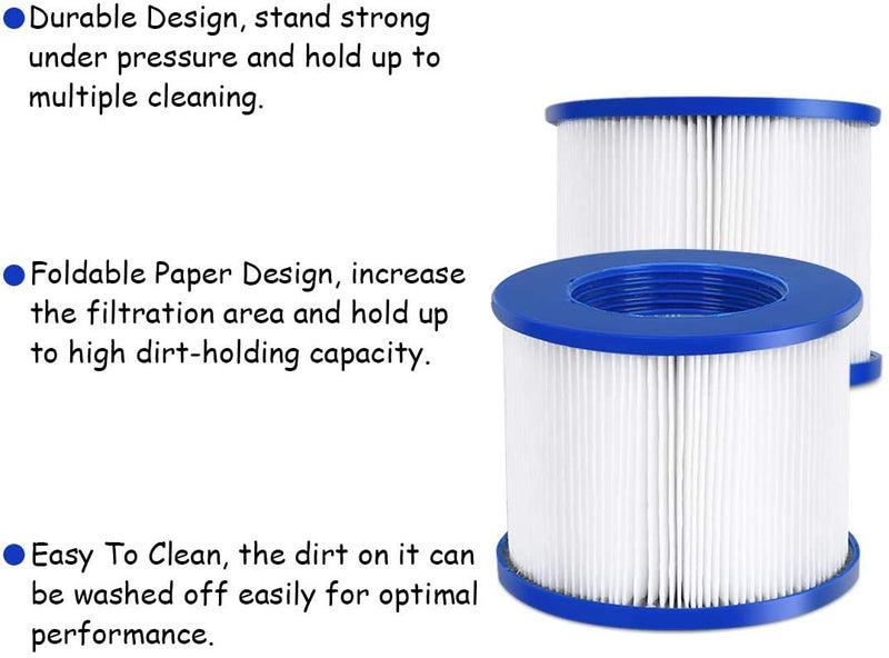 EDOSTORY Hot Tub Filter Replacement Cartridges, Fold White Filter Paper for Many Massage Pool Models Brand - Image 5