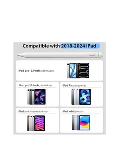 ماركة غير محددة قلم ستايلس لجهاز iPad 2018-2024، قلم iPad مغناطيسي سريع الشحن 2X مع حساسية الإمالة ورفض راحة اليد ودقة عالية، متوافق مع iPad Air 5th-3rd، iPad Pro 11/12.9، iPad Mini 5/6، iPad 10-6th  - Image 5