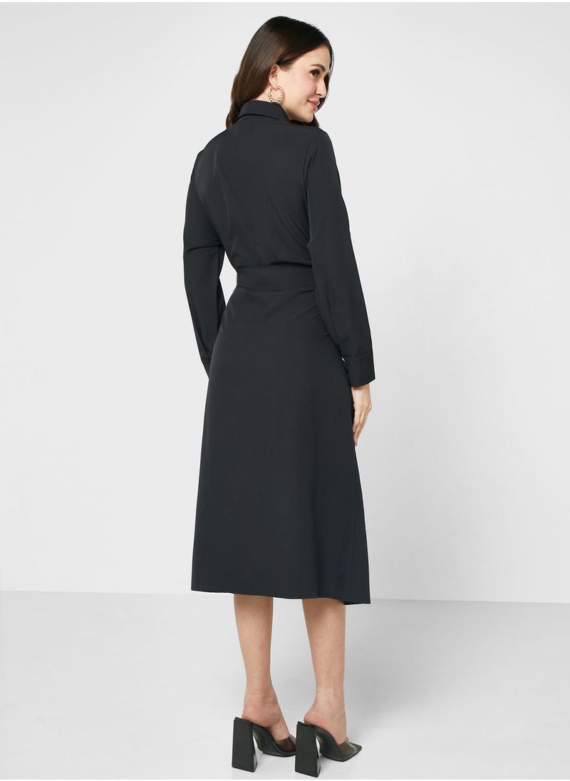ELLA - Belted Shirt Dress - Image 1