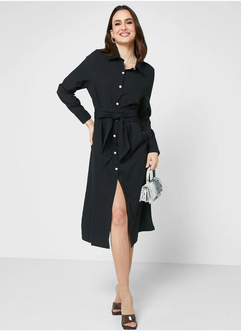 ELLA Belted Shirt Dress