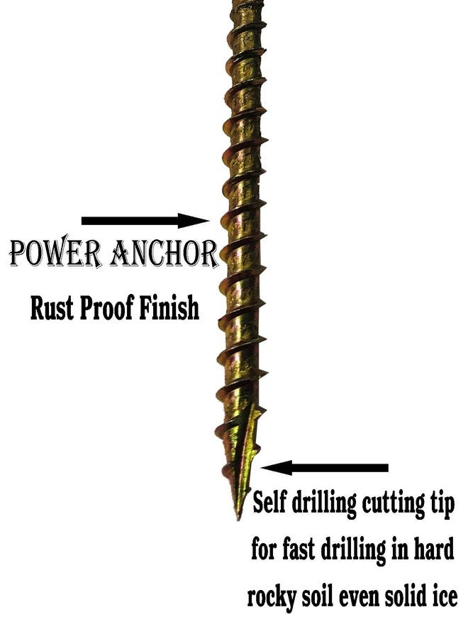 Keyfit Tools Power Anchor (4 Pack) Self Drilling Stakes for Pop-Up Portable Ice Fishing Shelter House Self Drilling Stake Anchor - Image 3