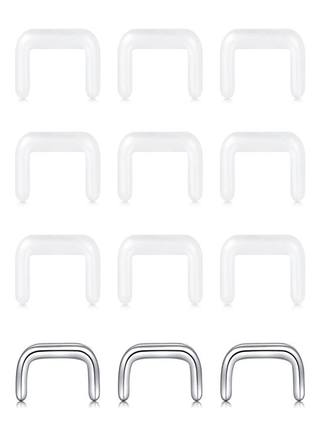 MODRSA Septum Retainer 14g Clear Septum Ring for Work & Surgery