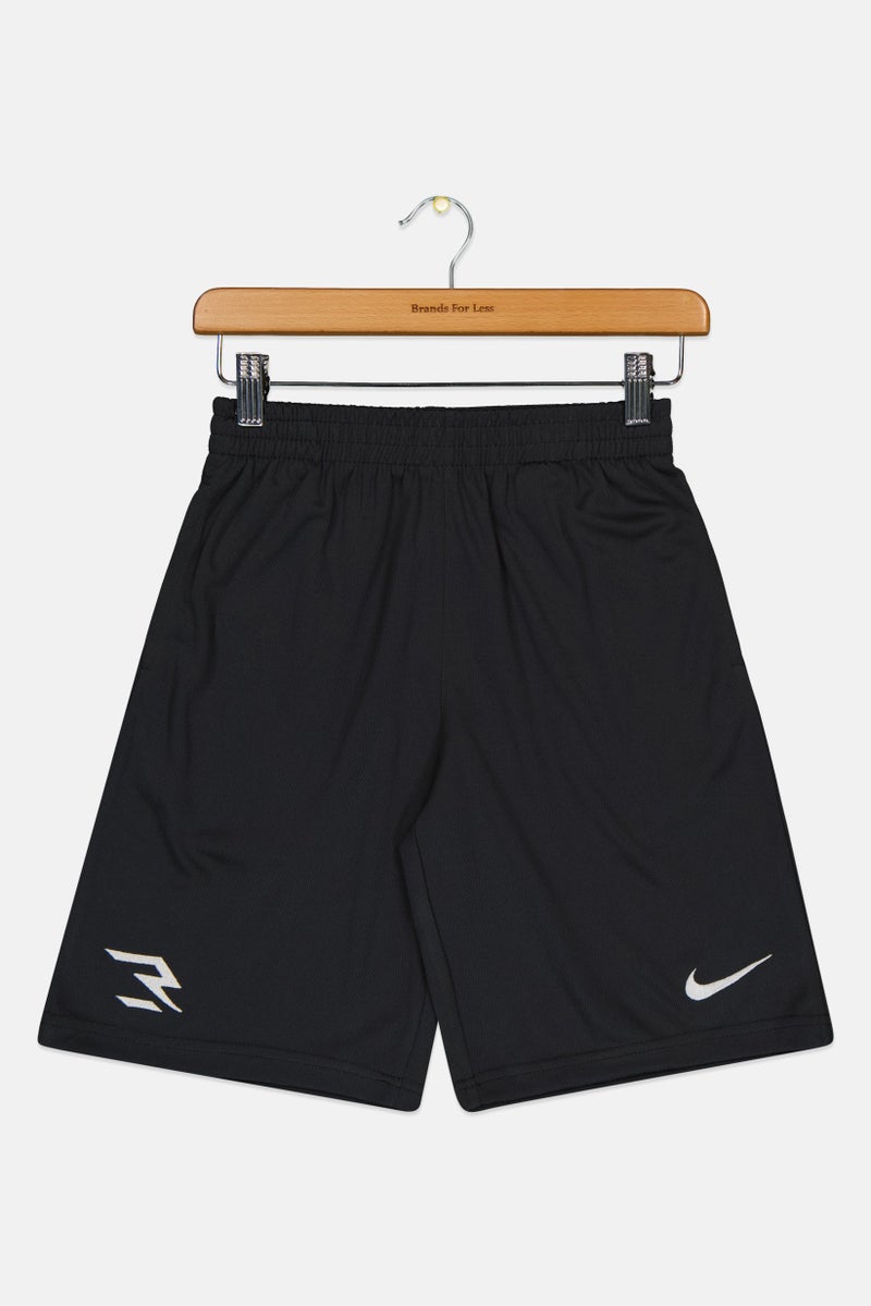 Nike 3Brand by Russell Wilson Kids Boys Embroidered Logo Training Shorts, Anthracite - Image 2