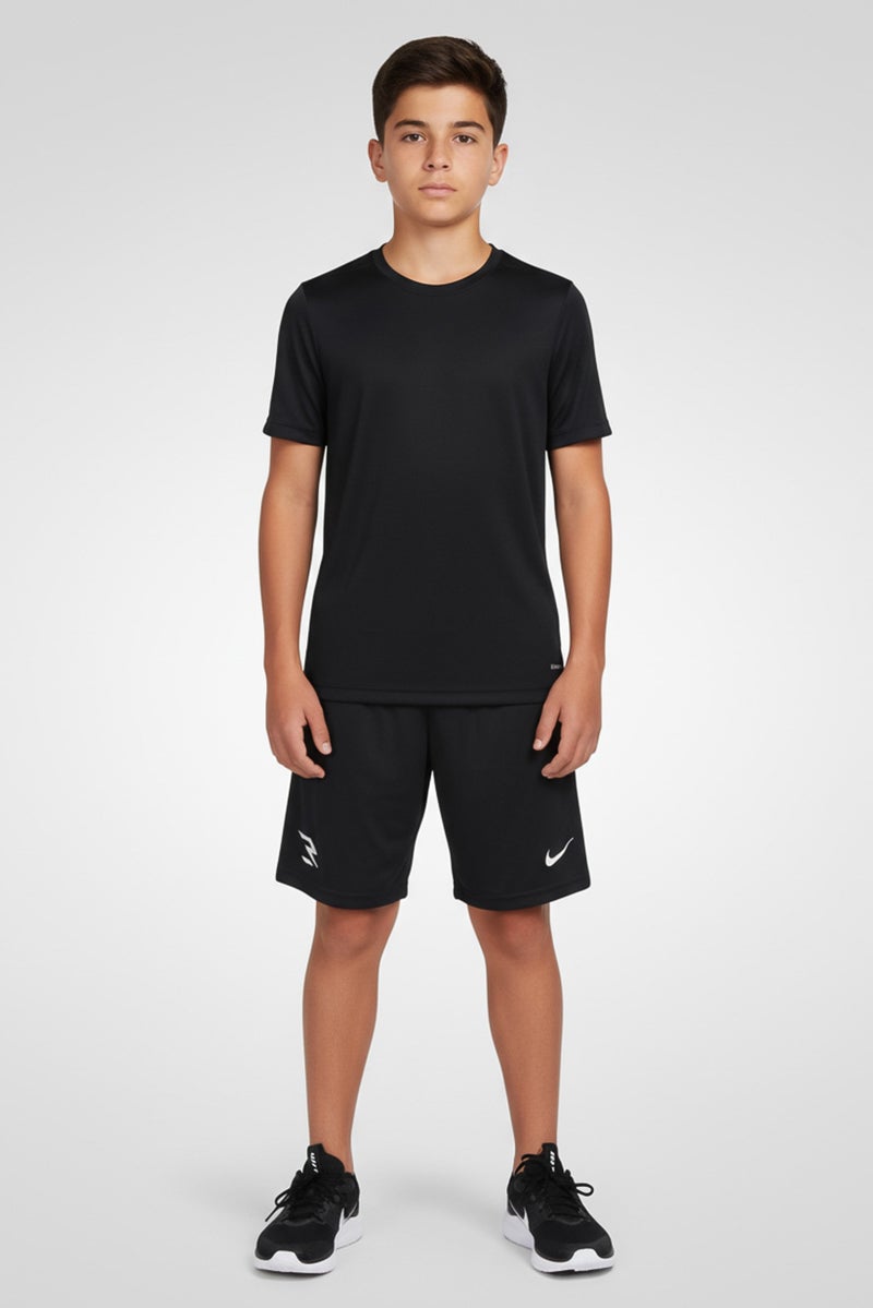 Nike 3Brand by Russell Wilson Kids Boys Embroidered Logo Training Shorts, Anthracite - Image 1