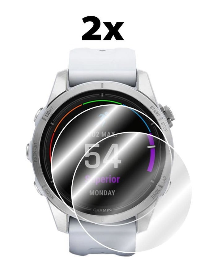 IPG حماية شاشة هيدروجيل غير مرئية لجهاز Garmin epix™ Pro (الجيل 2) القياسي - ساعة ذكية من الياقوت (2 وحدة) فيلم شفاف HD مضاد للخدش - سلس/شفاء ذاتي/فقاعات للنسخة الاحترافية (42 مم) - Image 2