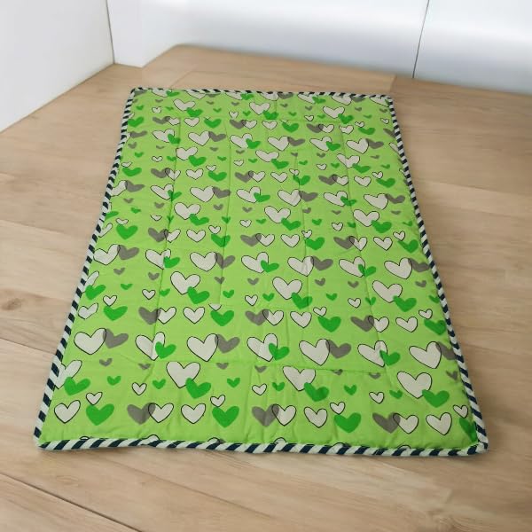 Fabrify 100% Cotton Newborn Baby Godadi, Baby Bed, Mattress, Rilka, Bedsheet (0-6 Months, Multi Color)(70x50 CM, Green) - Image 4