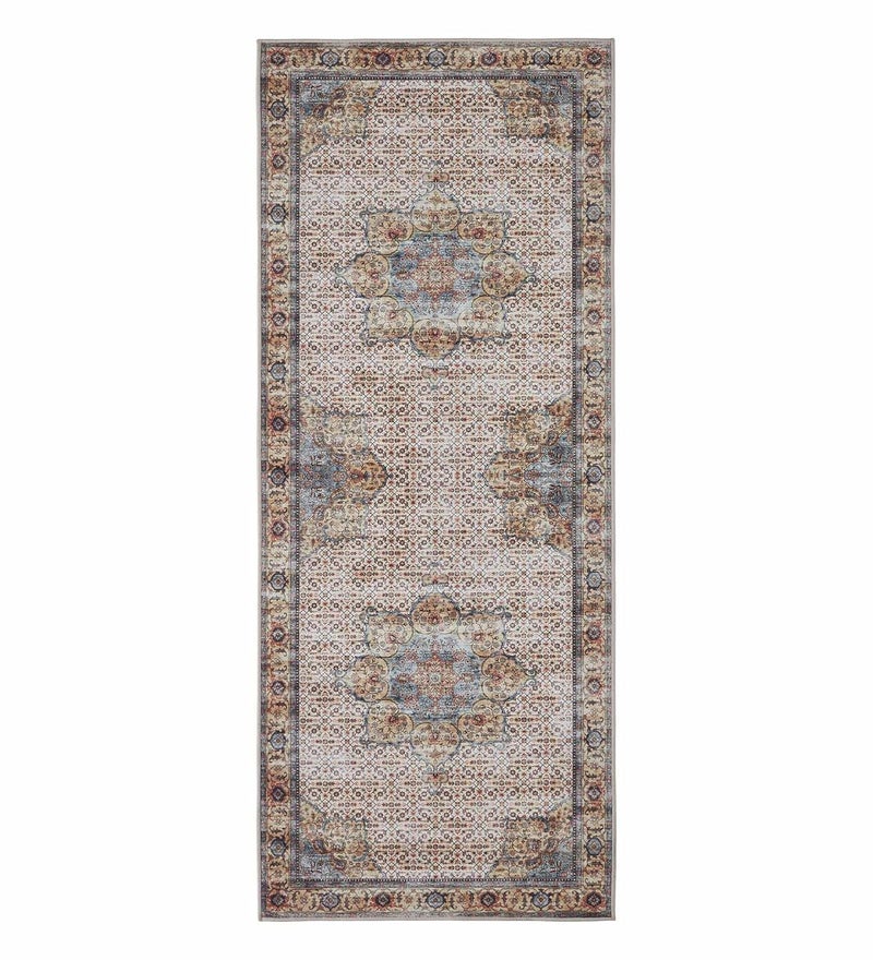 Obsessions Polyester Classical Bedside Runner Beige and Cream 60x150 cm - Image 2