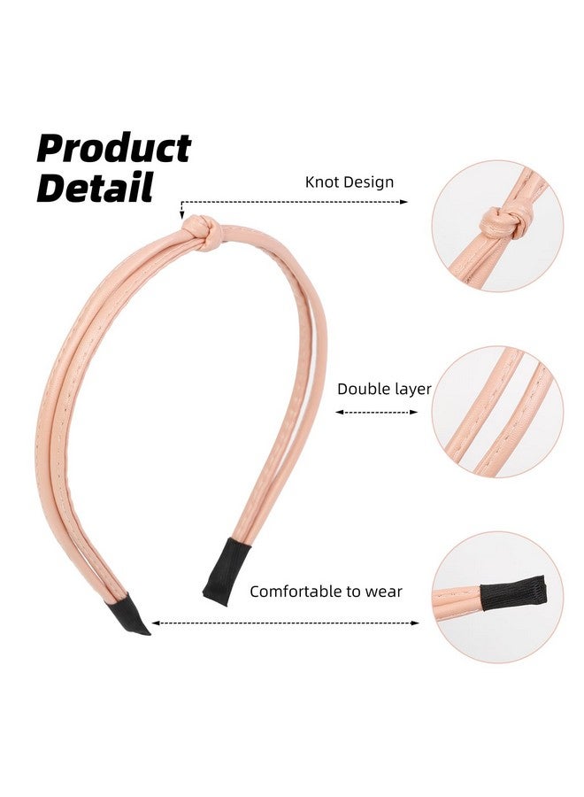 ووفوووفو 5 قطع من عصابات الرأس الجلدية للنساء عصابات شعر لطيفة للنساء عصابات شعر للنساء عصابات رأس رفيعة مريحة عصرية إكسسوارات شعر نسائية - Image 2