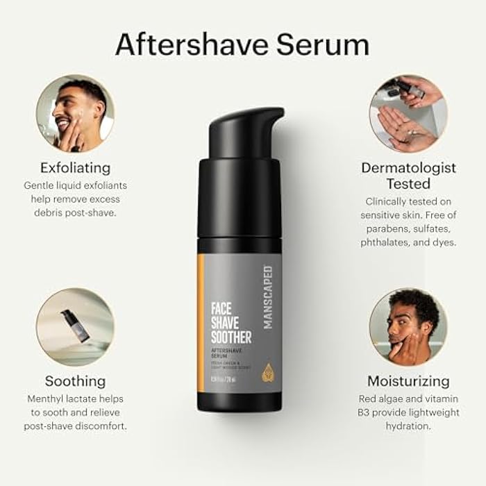 MANSCAPED® Face Shave Soother, Men's Aftershave Serum Infused with Red Algae, Menthyl Lactate & Vitamin B3 for Cooling, Soothing & Hydration, Vegan, Paraben-Free, 28ml - Image 2