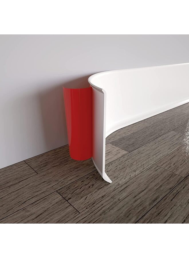 LAMAY 3pcs Vinyl Wall Base Baseboard Molding Trim 4" Flexible Self Adhesive Rubber Wall Base Moulding Trim Peel and Stick Design - Image 1