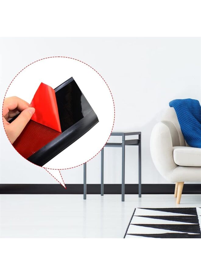 LAMAY 3pcs Vinyl Wall Base Baseboard Molding Trim 4" Flexible Self Adhesive Rubber Wall Base Moulding Trim Peel and Stick Design - Image 4