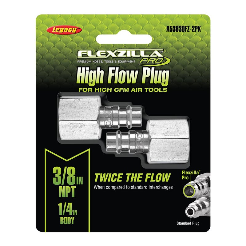 قابس التدفق العالي Flexzilla Pro (عبوتان) 1/4 بوصة هيكل 3/8 بوصة Fnpt - A53630Fz-2Pk - Image 2